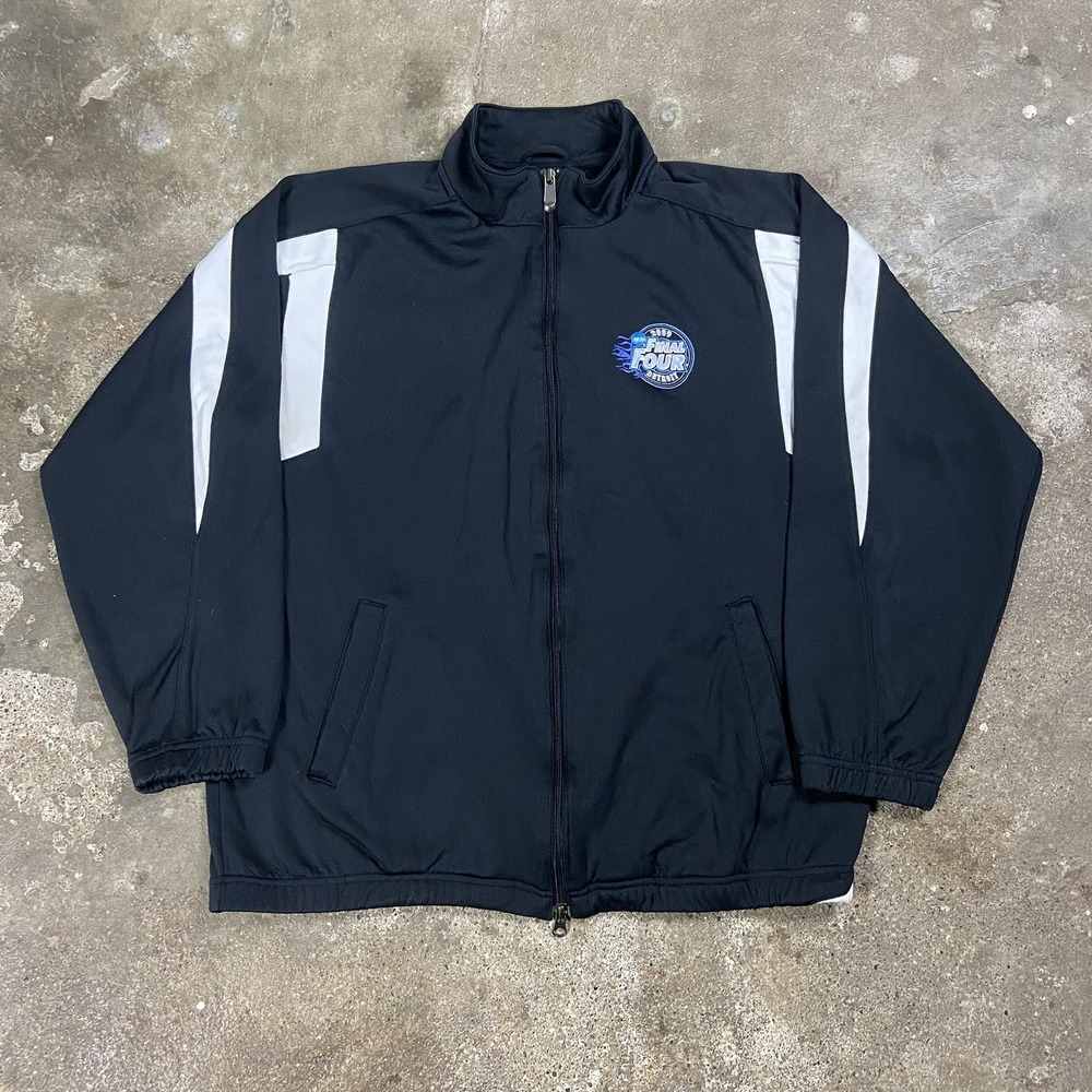 Vintage Y2K Nike Track Jacket Size Large Black Full Zip Detroit 2009 Final Four
